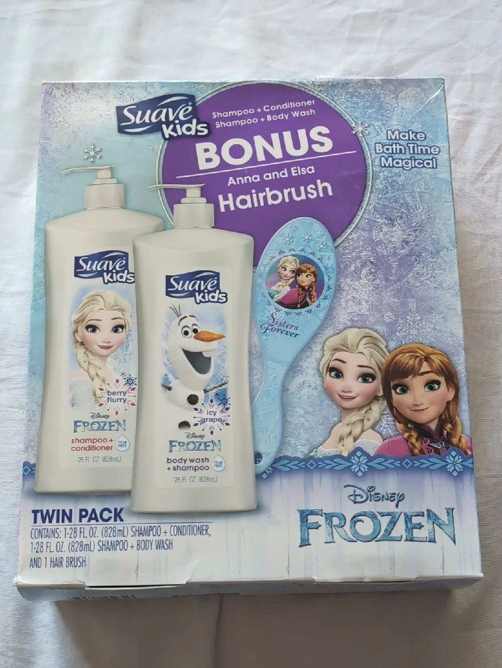 Disney Suave Kids Frozen Hairbrush & Shampoo, Conditioner & Body Wash, Hairbrush